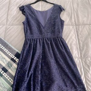 Lace Navy Cap Sleeve Dress